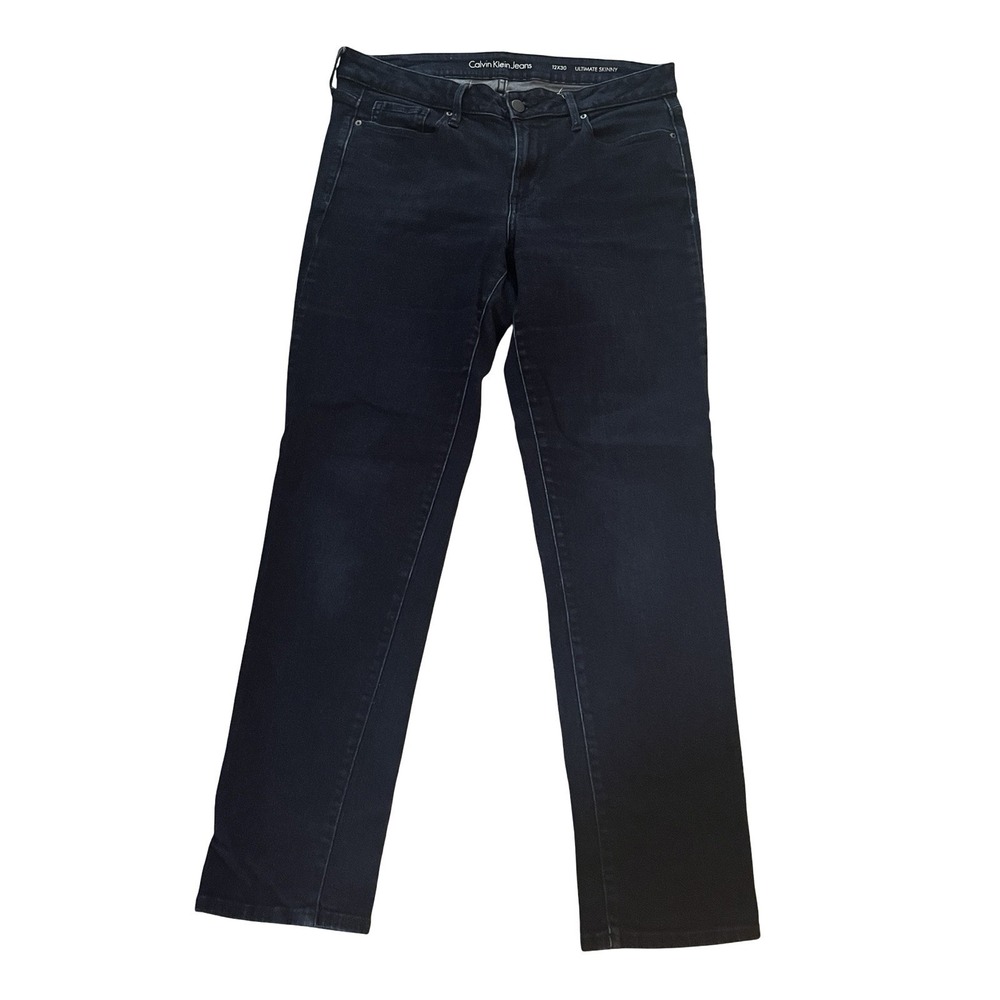 Calvin Klein Jeans Women's Size 12x30 Ultimate Skinny Dark Wash Denim 95% Cotton
